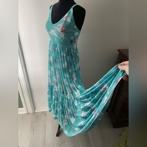 Blackmilk teal Christmas theme mesh maxi dress